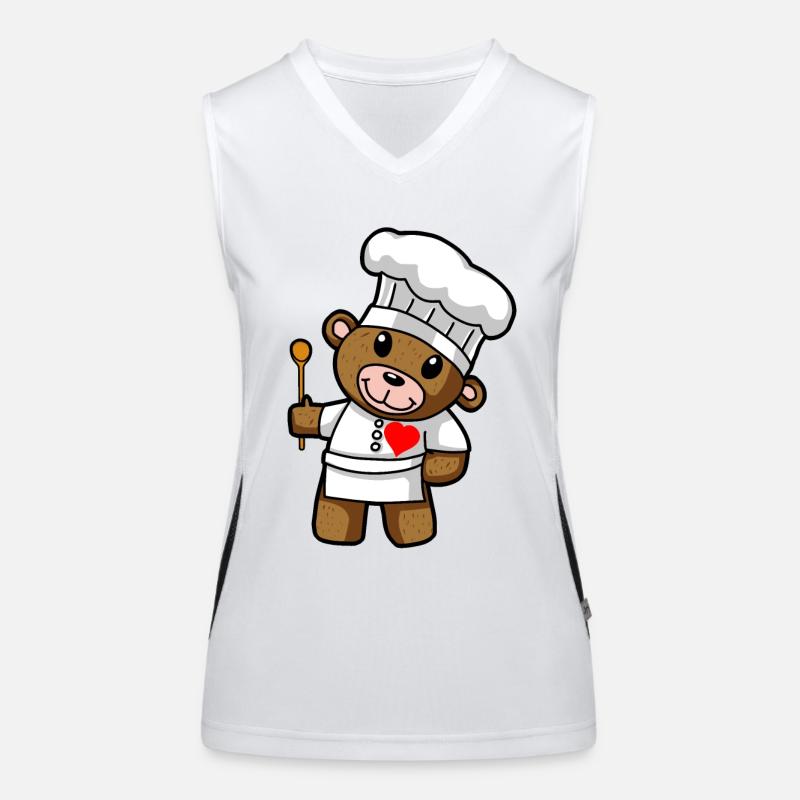Chef Teddy Chef Restaurant Professions Cooking Women's Functional Contrast Tank Top