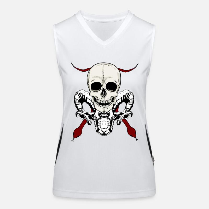 Devil Satan Satan Satanic Demon Devilish Skull Women's Functional Contrast Tank Top