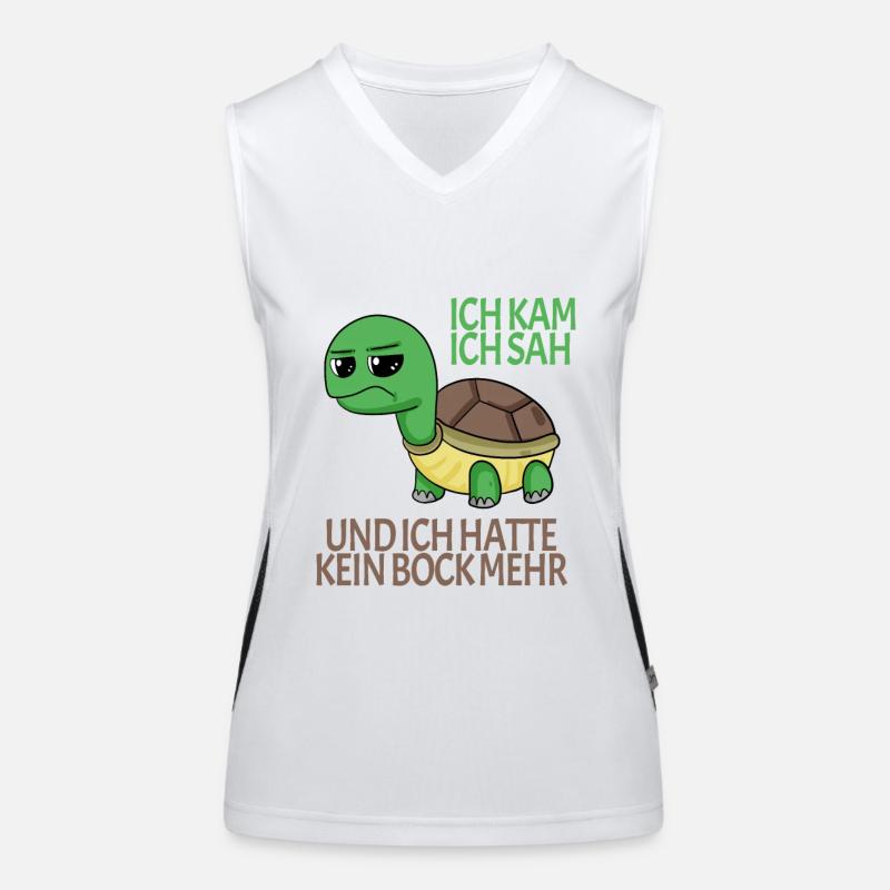 Schildkröte Kein Bock lustiger Spruch Funktionelles Kontrast-Tank Top für Frauen