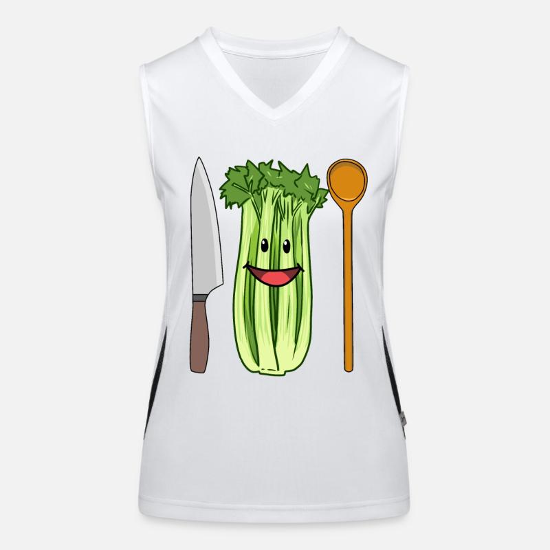 Celery vegetables celery celery kitchen knife chef Women's Functional Contrast Tank Top