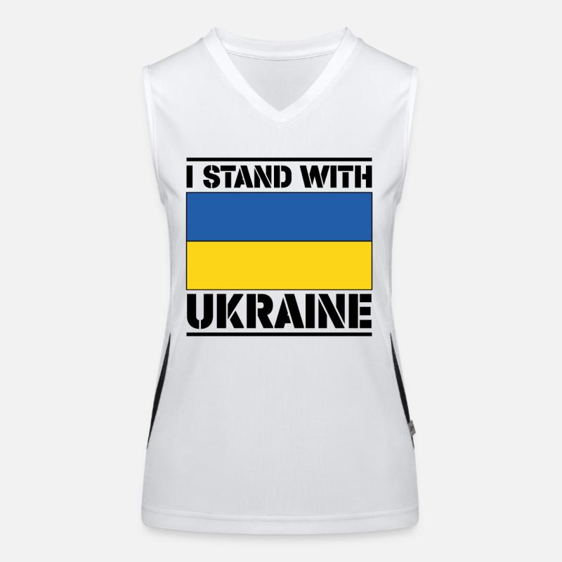 Ich bin auf der Seite der Ukraine Ich stehe zur Ukraine Funktionelles Kontrast-Tank Top für Frauen