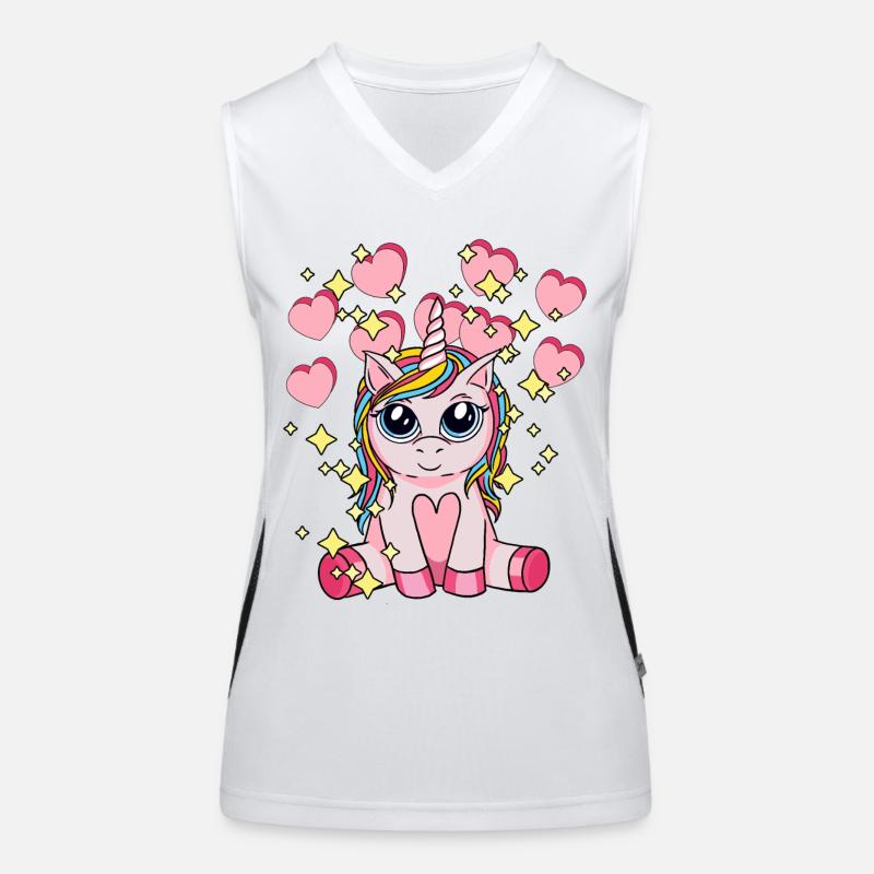 herzliches Einhorn Fabeltier Kinder Sternenstaub Funktionelles Kontrast-Tank Top für Frauen