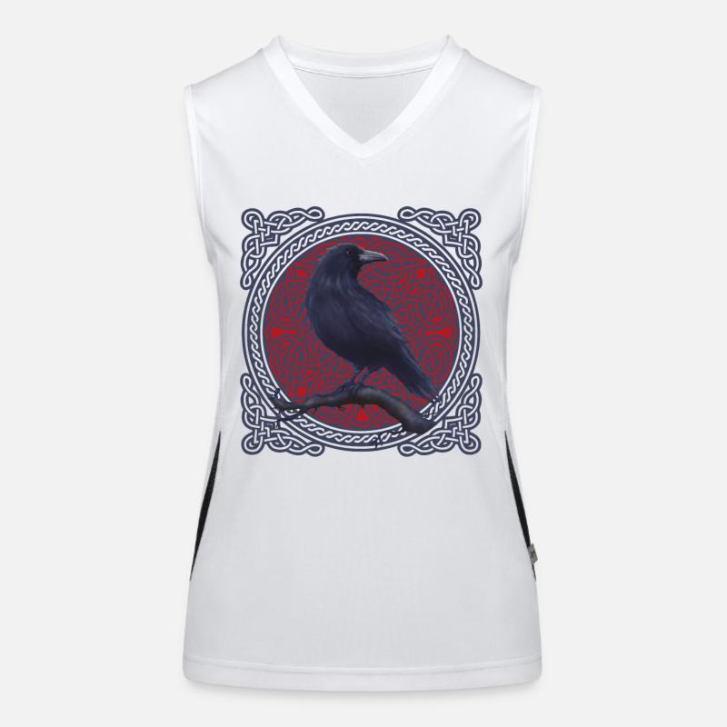 Rabe Krähe Keltisch Funktionelles Kontrast-Tank Top für Frauen