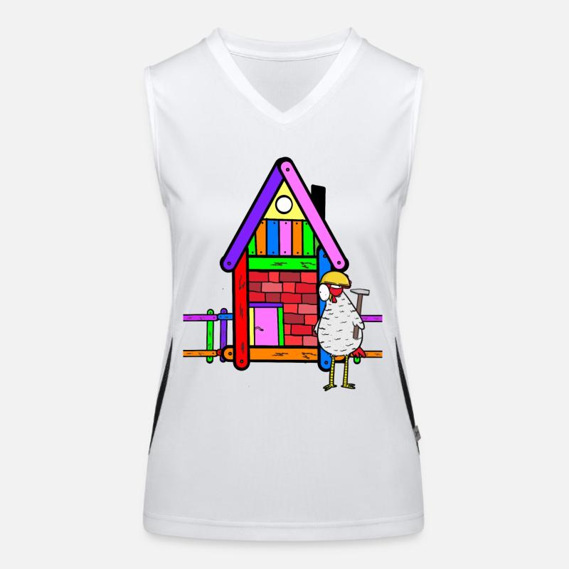 Craftsman Chicken Chicken Coop Renovating Builder Women's Functional Contrast Tank Top