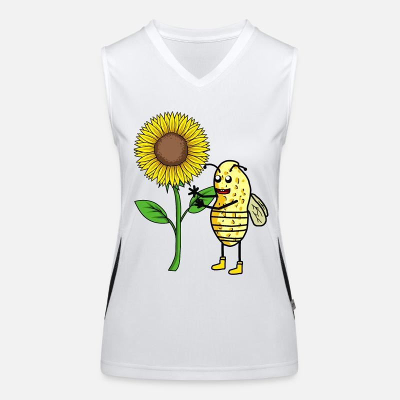 Insecte abeille noix de tournesol de cacahuète Débardeur respirant contrasté Femme
