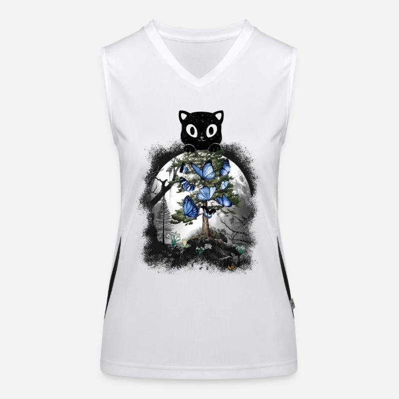 Forest Cat Spring Nature Butterflies Cats Women's Functional Contrast Tank Top