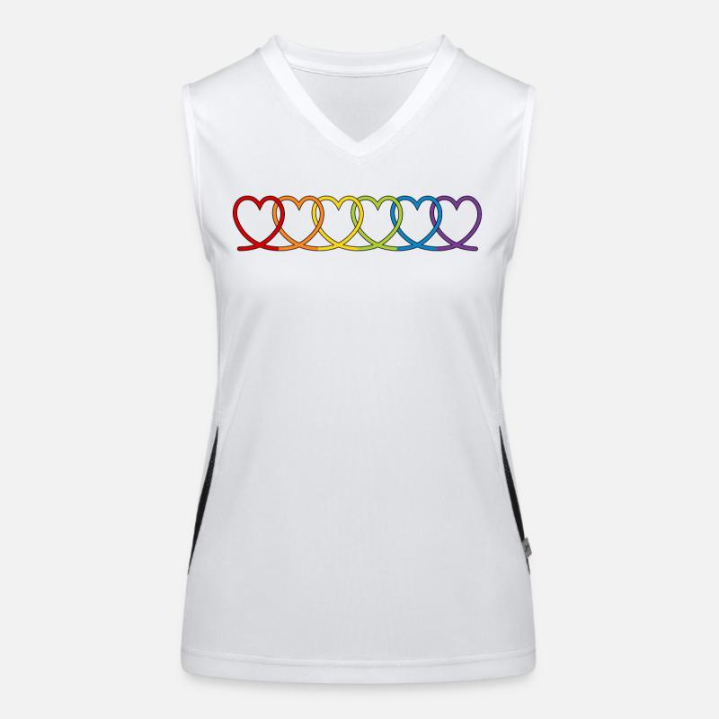 LGBT CSD LGBTQ+ Herz Regenbogen Herzen Pride Month Funktionelles Kontrast-Tank Top für Frauen
