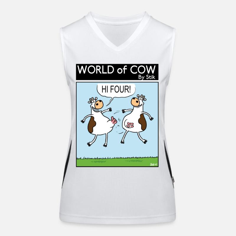 HI FOUR! - Women's Functional Contrast Tank Top - white/black