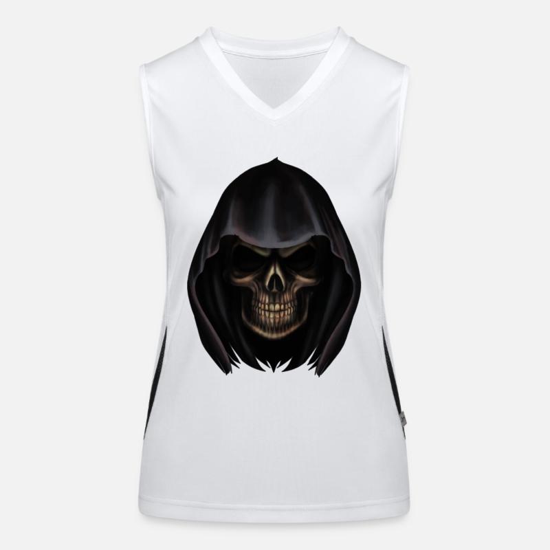 Sensenmann Kopf Funktionelles Kontrast-Tank Top für Frauen