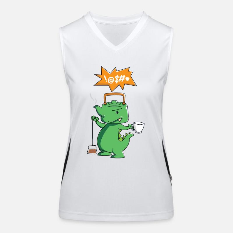 Tee-Rex - Tee trinken - Dinosaurier Funktionelles Kontrast-Tank Top für Frauen