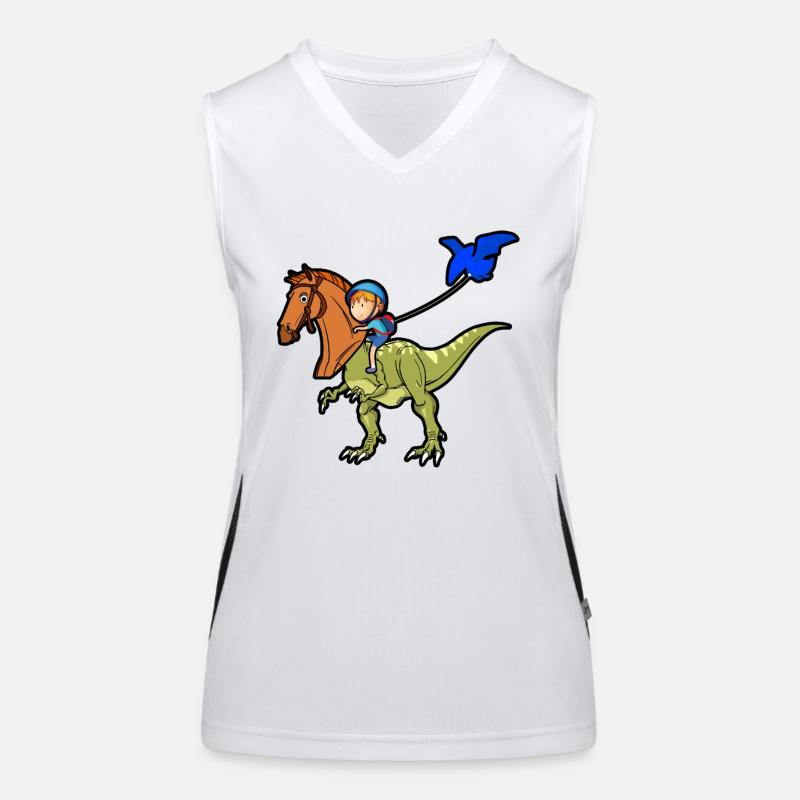 Dino T-Rex Schule Schüler Drache Geschenkidee Funktionelles Kontrast-Tank Top für Frauen