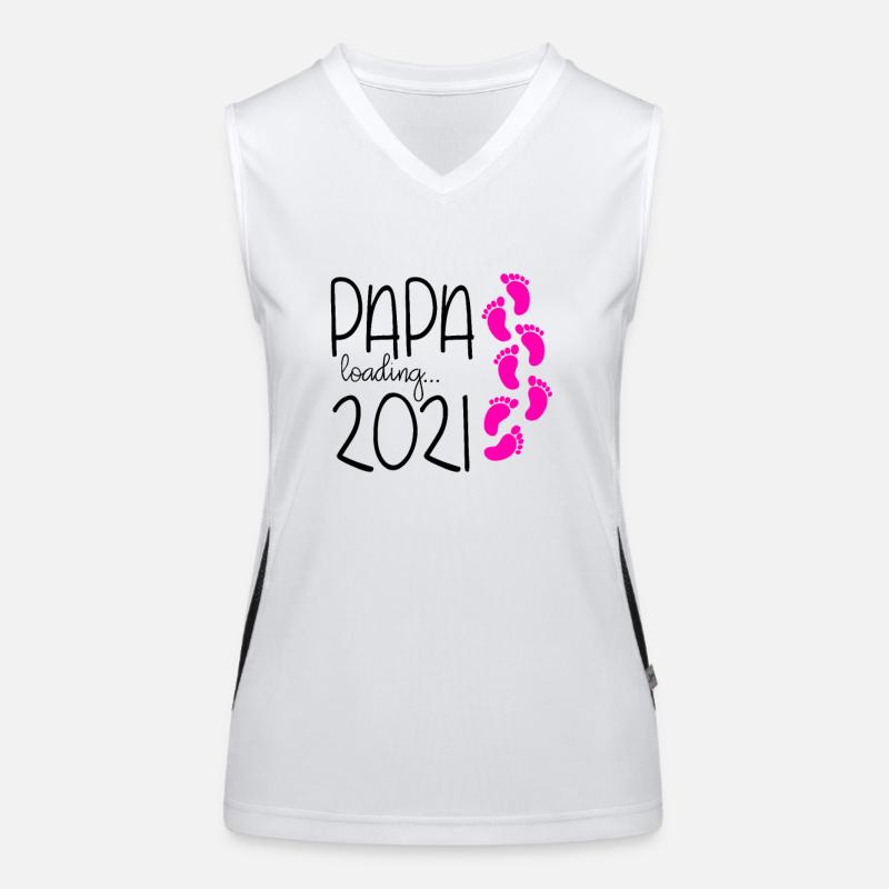 Papa loading 2021 | werdender Papa Geburt Tochter Funktionelles Kontrast-Tank Top für Frauen