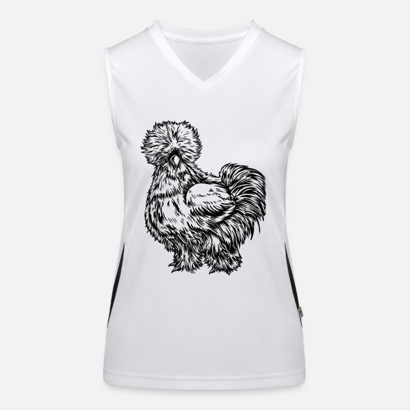 Poulet de soie dessin Débardeur respirant contrasté Femme