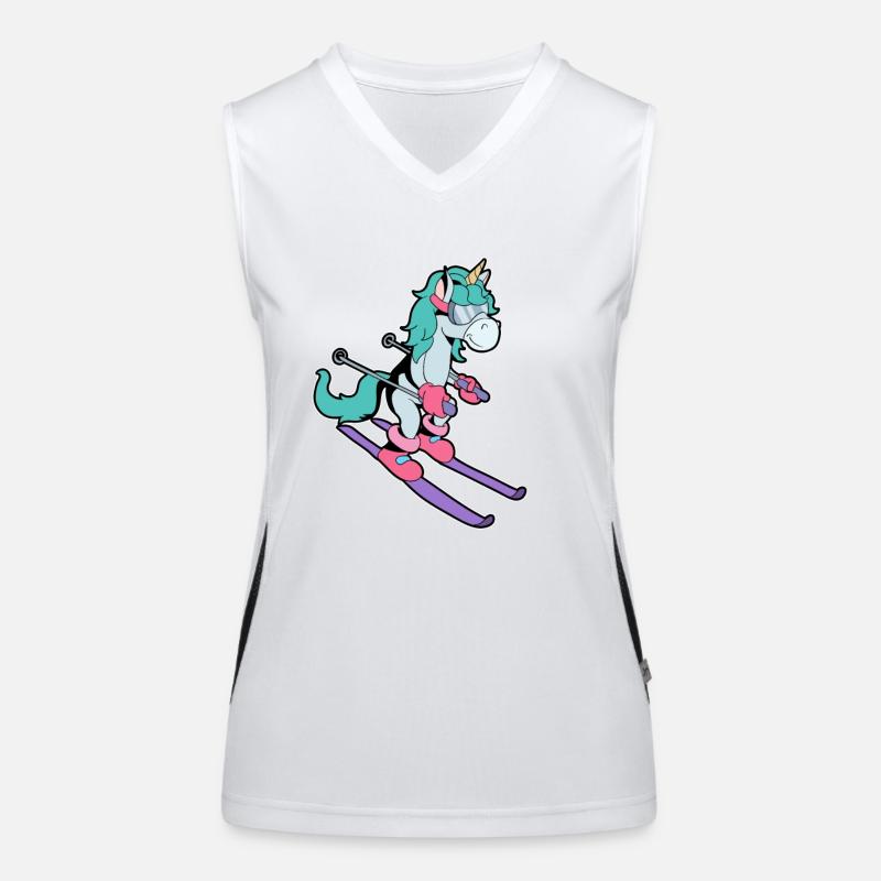Skis Comic Unicorn Débardeur respirant contrasté Femme