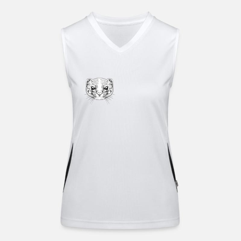 Drawing of a ferret Women's Functional Contrast Tank Top