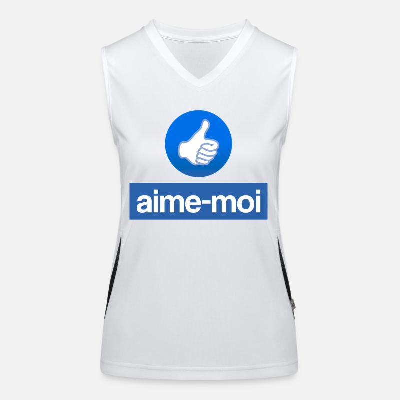 Aime-moi (lâche un pouce bleu !) Débardeur respirant contrasté Femme