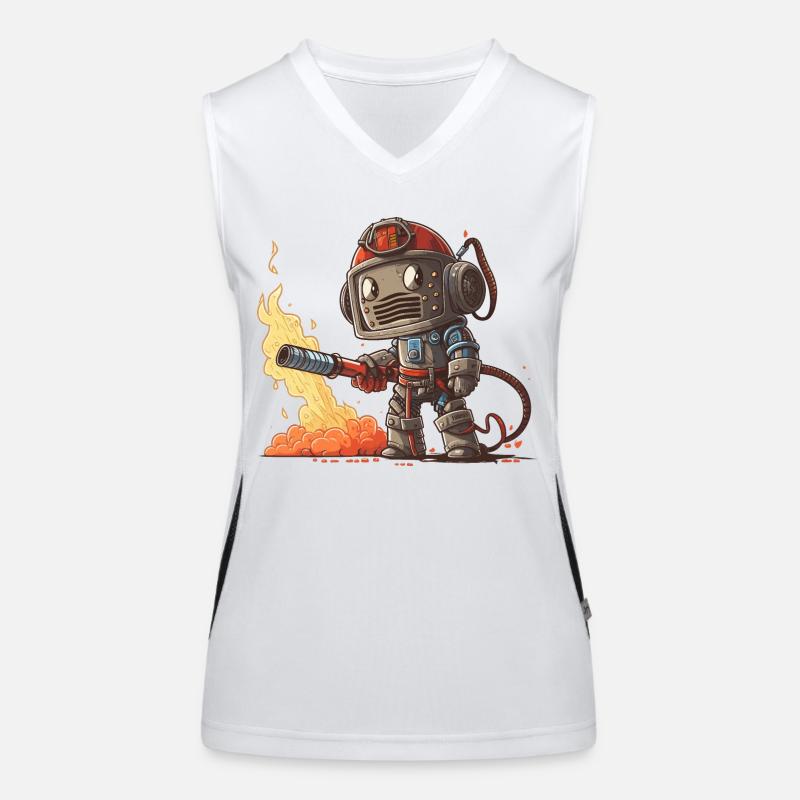 Firebot (Feuerbot) Funktionelles Kontrast-Tank Top für Frauen