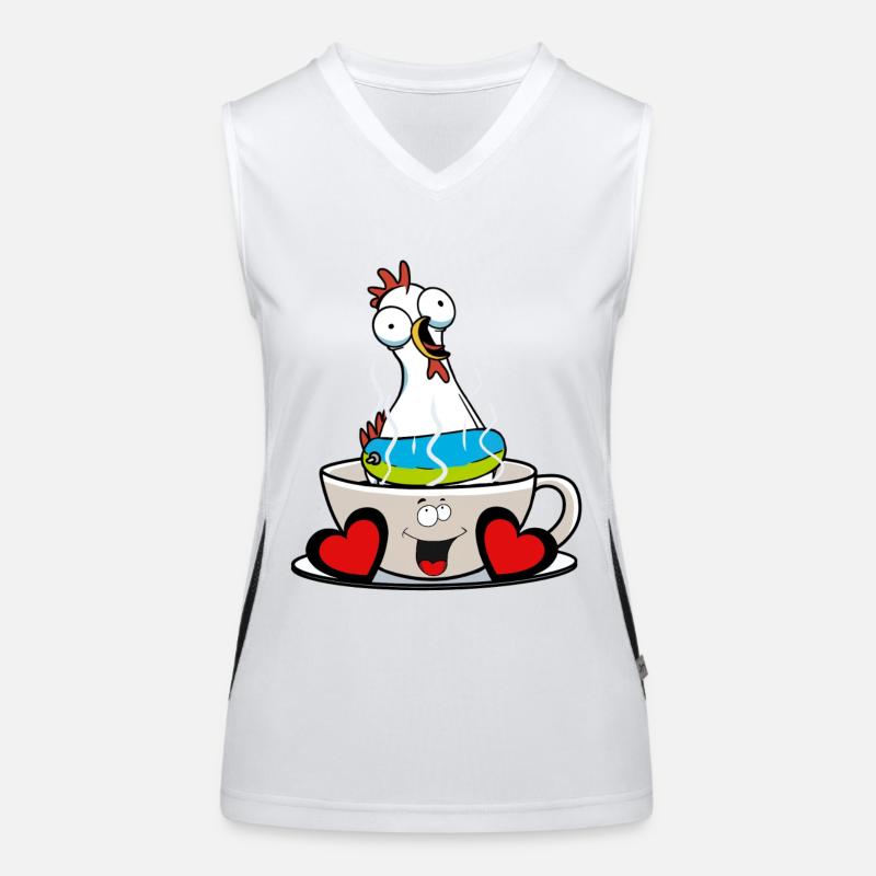 Coffee Break Cup Chicken Morning Grouch Women's Functional Contrast Tank Top