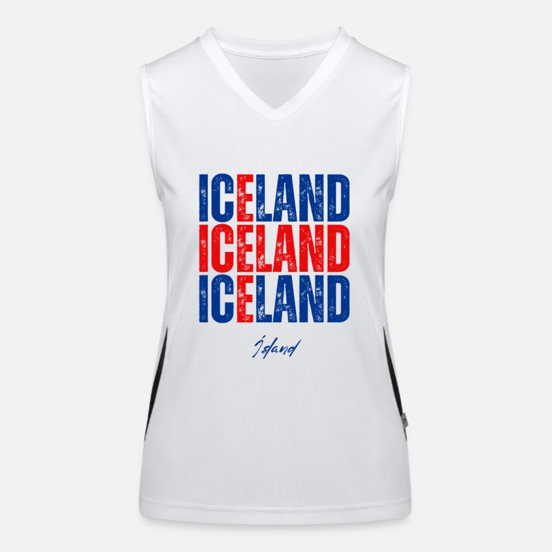 Flagge von Island, Isländischer Stolz Funktionelles Kontrast-Tank Top für Frauen