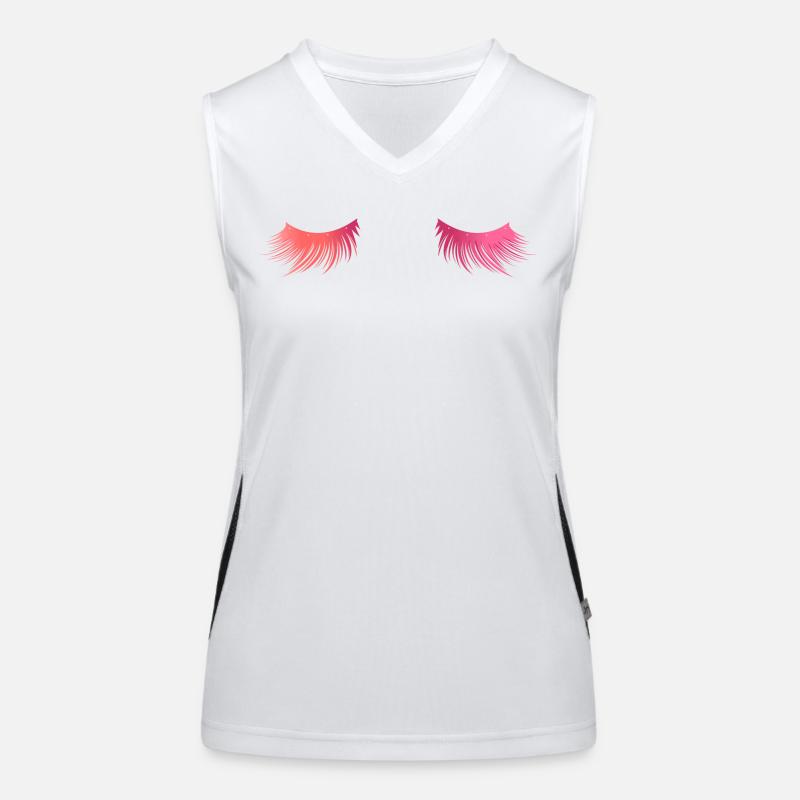 Lange schöne Wimpern - Geschenk Funktionelles Kontrast-Tank Top für Frauen