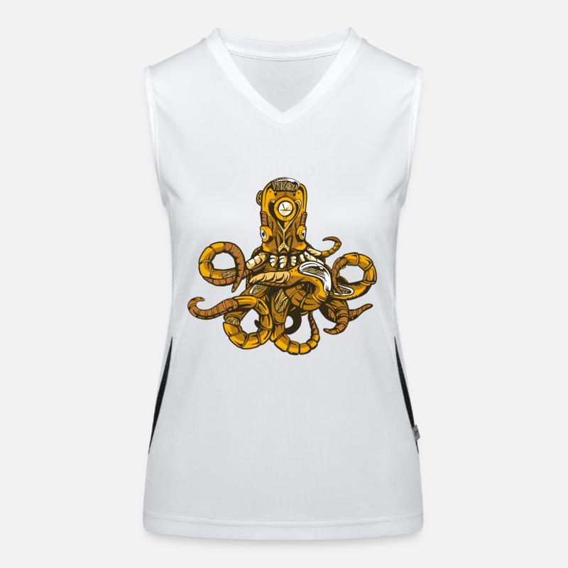 Octopus steampunk Women's Functional Contrast Tank Top