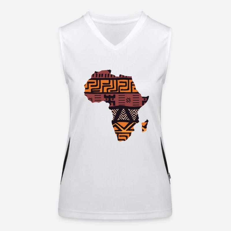Africa Map Pattern Women's Functional Contrast Tank Top