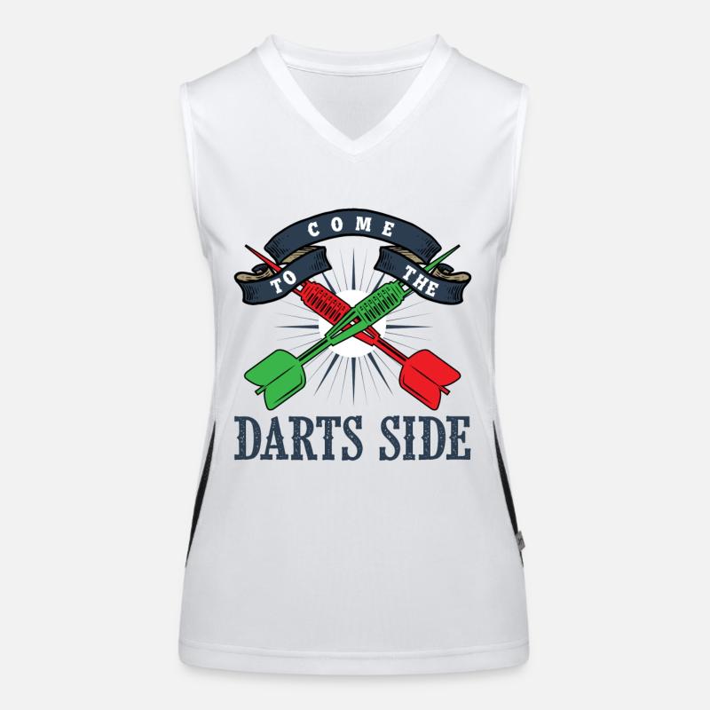 Darts, Darts Dartspieler, Darts Werfen Funktionelles Kontrast-Tank Top für Frauen