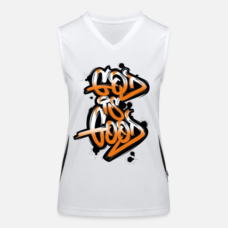 God is Good Graffiti Design Women's Functional Contrast Tank Top
