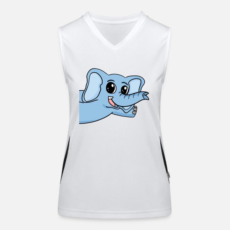 Elefant Gruß Begrüßung Funktionelles Kontrast-Tank Top für Frauen
