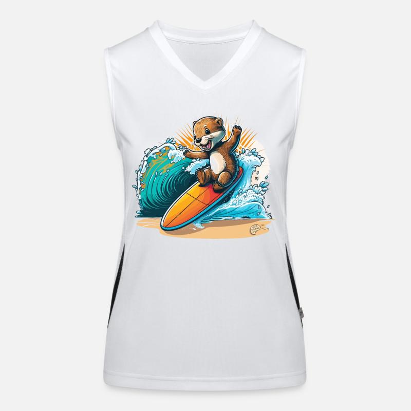 Surfs Up Otter Women's Functional Contrast Tank Top