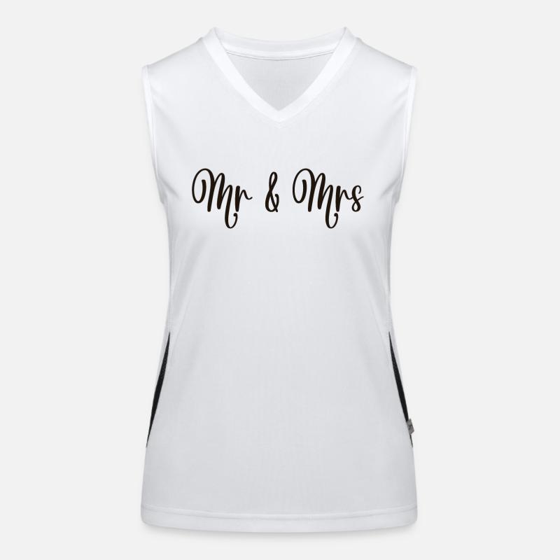 Mr & Mrs Wedding Engagement Marriage Women's Functional Contrast Tank Top