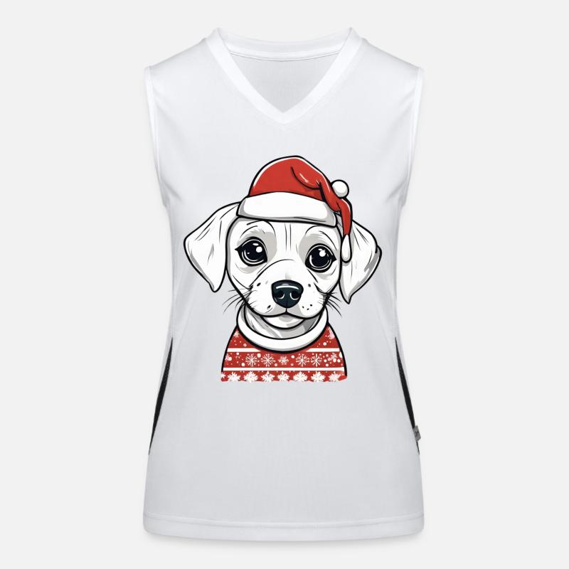 conception de Noël chien mignon Débardeur respirant contrasté Femme
