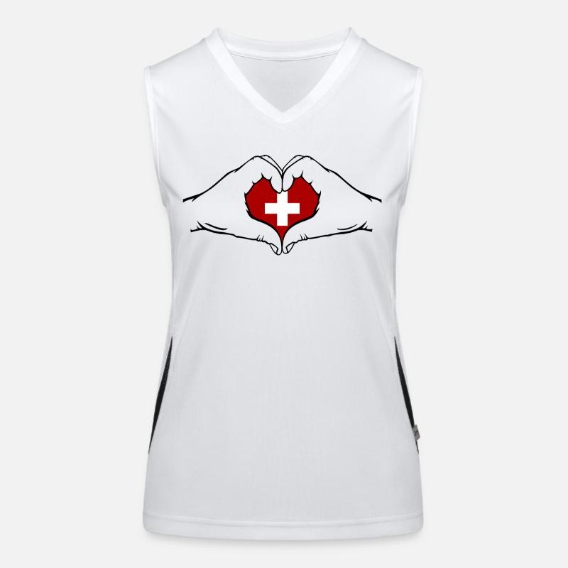 Schweiz Herzform Funktionelles Kontrast-Tank Top für Frauen