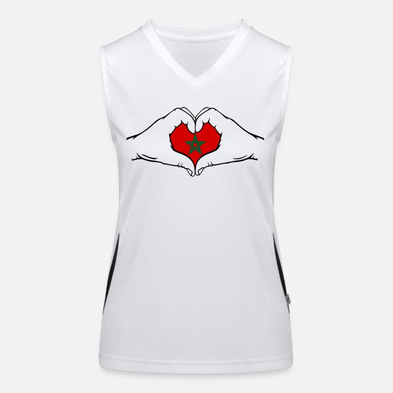 Morocco Heart Shape with Hands Women's Functional Contrast Tank Top