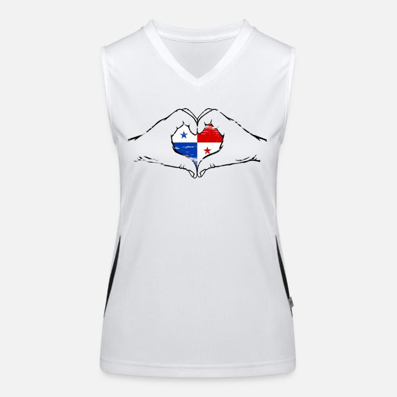 Drapeau du Panama en forme de coeur utilisé Débardeur respirant contrasté Femme