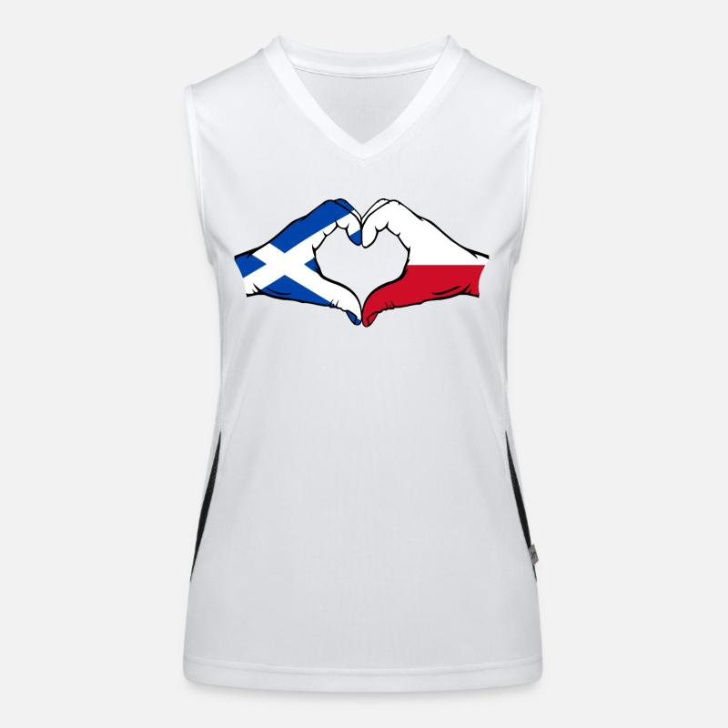 Ecosse Pologne Mains Coeur Forme Débardeur respirant contrasté Femme