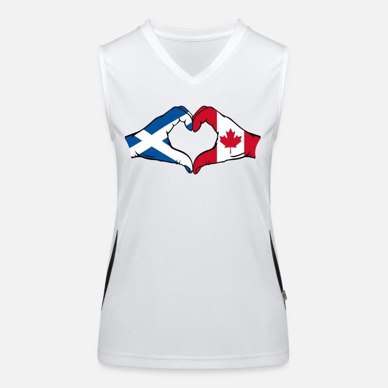 Scotland Canada Hands Heart Shape Women's Functional Contrast Tank Top