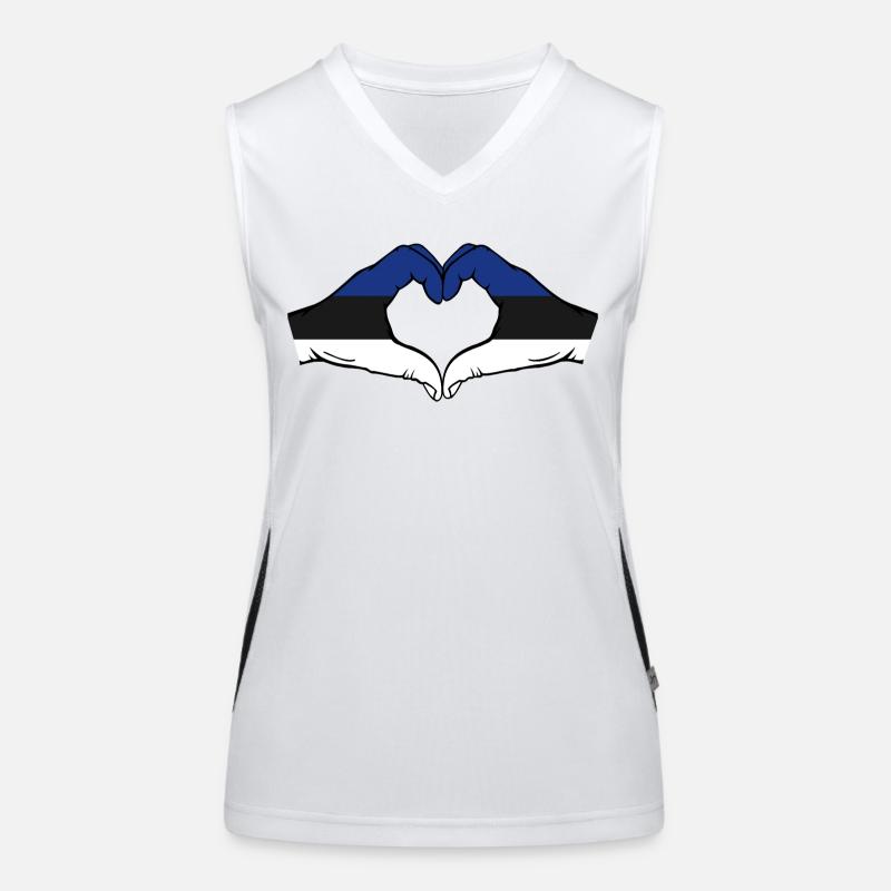 Estonia Flag Hands Heart Shape Women's Functional Contrast Tank Top