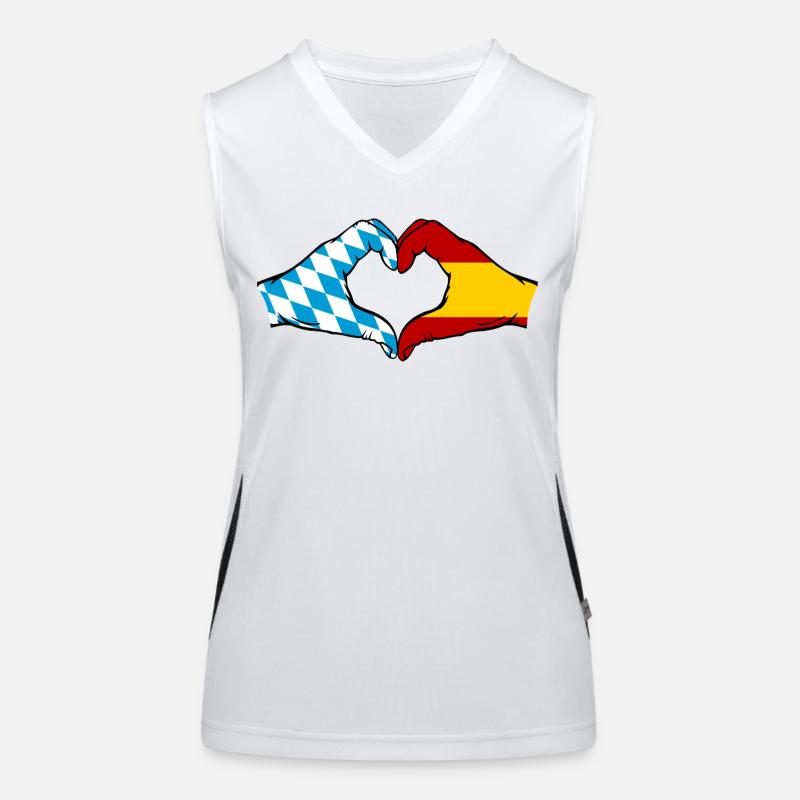 Bavière, Espagne, Drapeau, Aiguilles, Coeur Débardeur respirant contrasté Femme