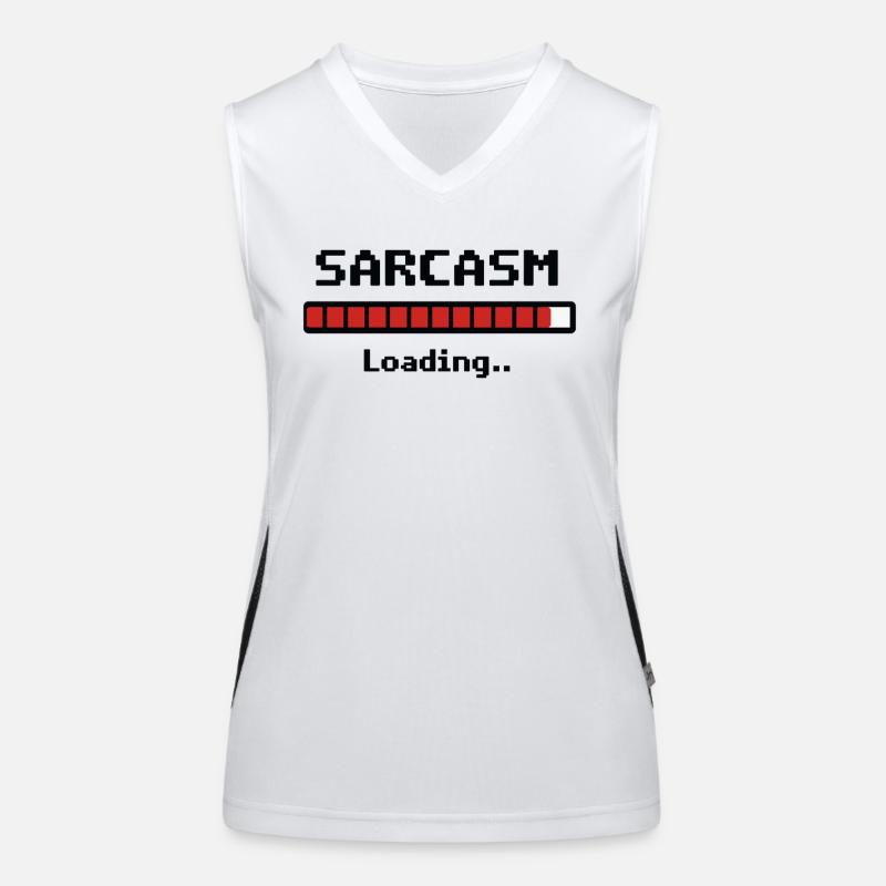 Sarcasm Loading Humor Funktionelles Kontrast-Tank Top für Frauen
