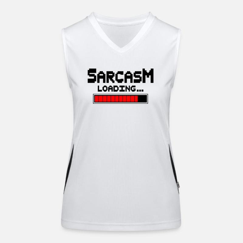 Sarcasm Loading Humor Funktionelles Kontrast-Tank Top für Frauen