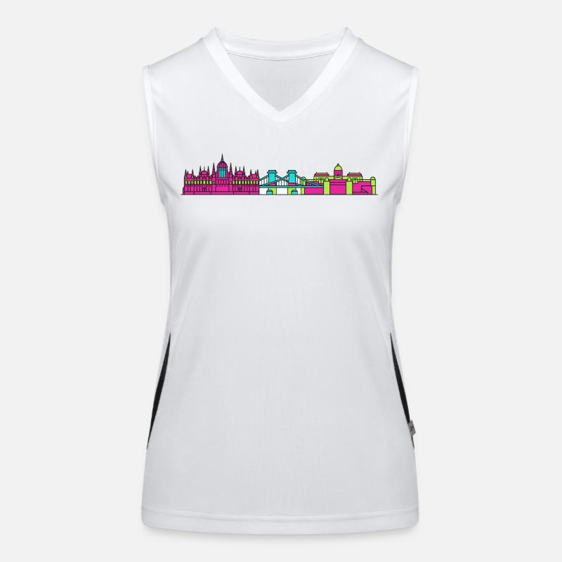 Budapester Stadtskyline-Parlament: Moderne Kunst Funktionelles Kontrast-Tank Top für Frauen