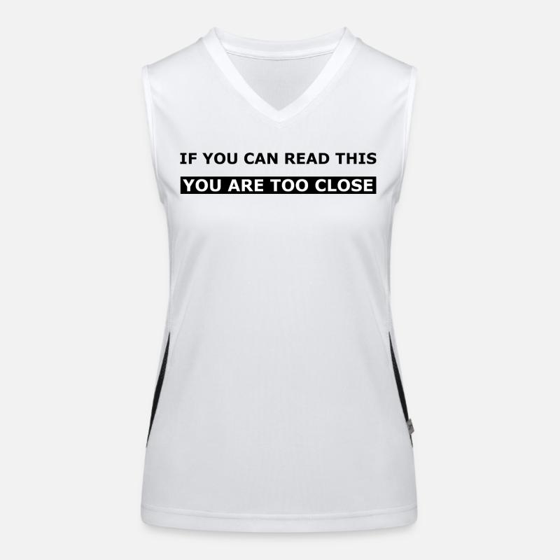 Du bist zu nah – Boldes Statement Funktionelles Kontrast-Tank Top für Frauen
