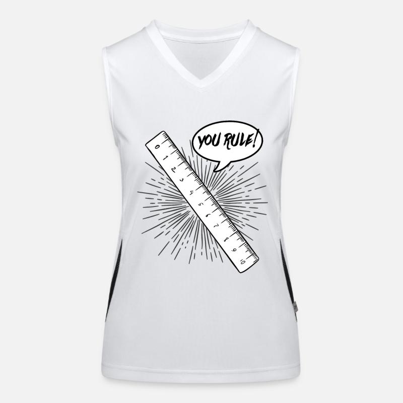Ruler teacher student school student gift Women's Functional Contrast Tank Top