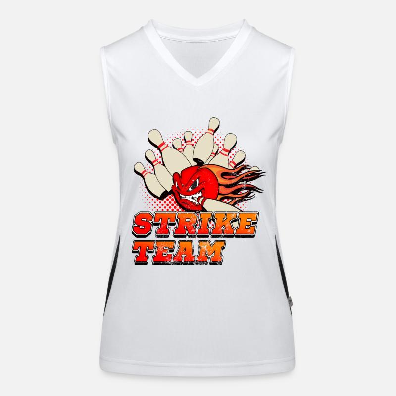 Bowling, grève de bowling Débardeur respirant contrasté Femme