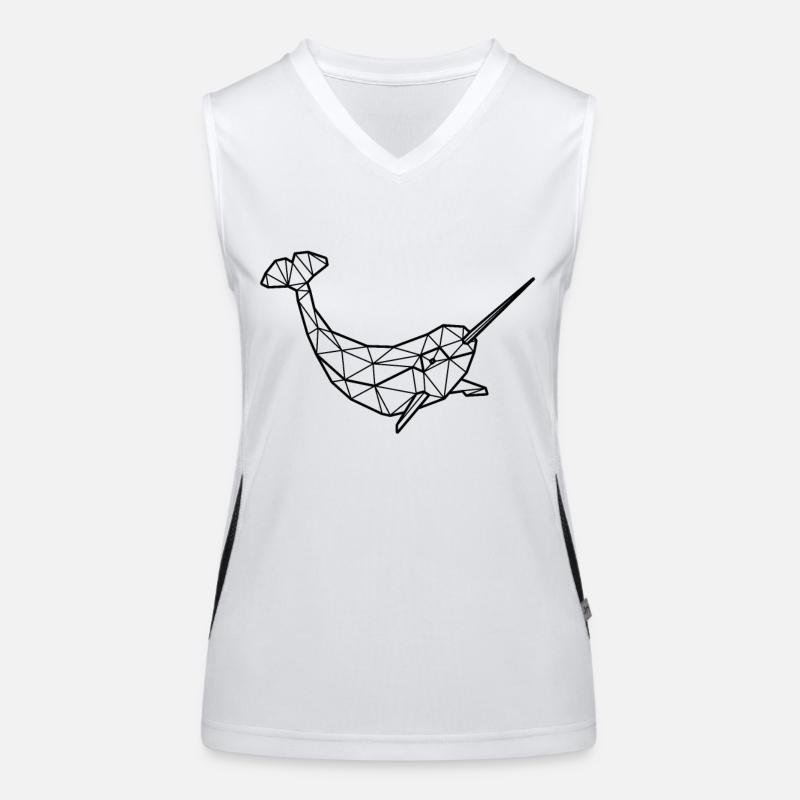 Narwal Polygon Funktionelles Kontrast-Tank Top für Frauen