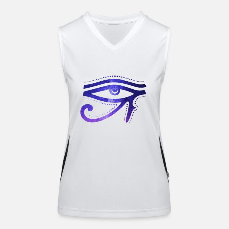 Cosmic Eye Of Ra Egyptian Hieroglyph Women's Functional Contrast Tank Top