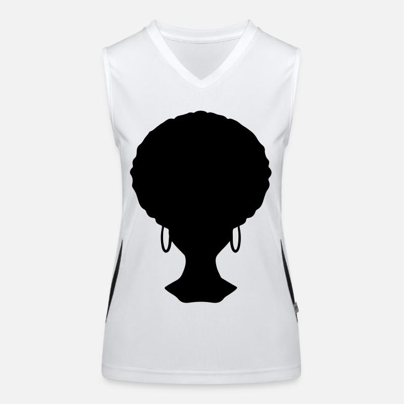 Coiffure Afro Look Débardeur respirant contrasté Femme