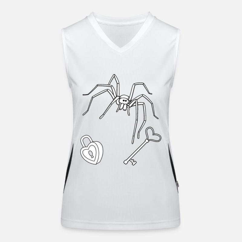 Horror Halloween Spider Key Lock Guard Women's Functional Contrast Tank Top