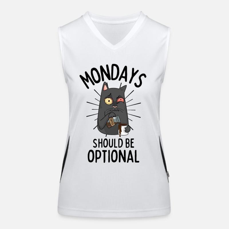 Kaffee Katze lustiger Spruch Müde Katze Kaffee Funktionelles Kontrast-Tank Top für Frauen